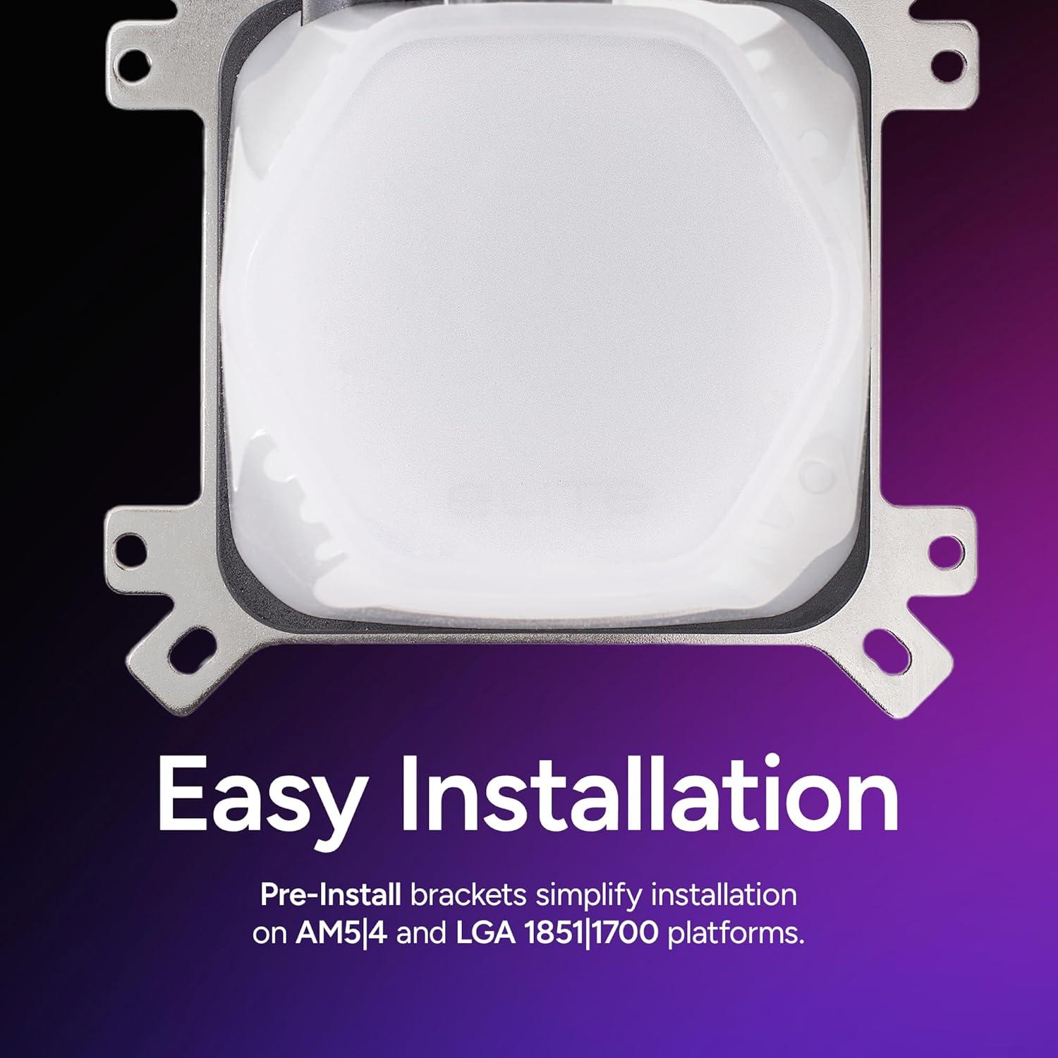 imageCooler Master 240 Elite Liquid CPU Liquid Cooler DualChamber Pump Customizable aRGB Lighting MaintenanceFree AMD Ryzen 7 AM54 Intel Ultra 7 LGA 18511700 Design by Cooler Master240 Elite Liquid White