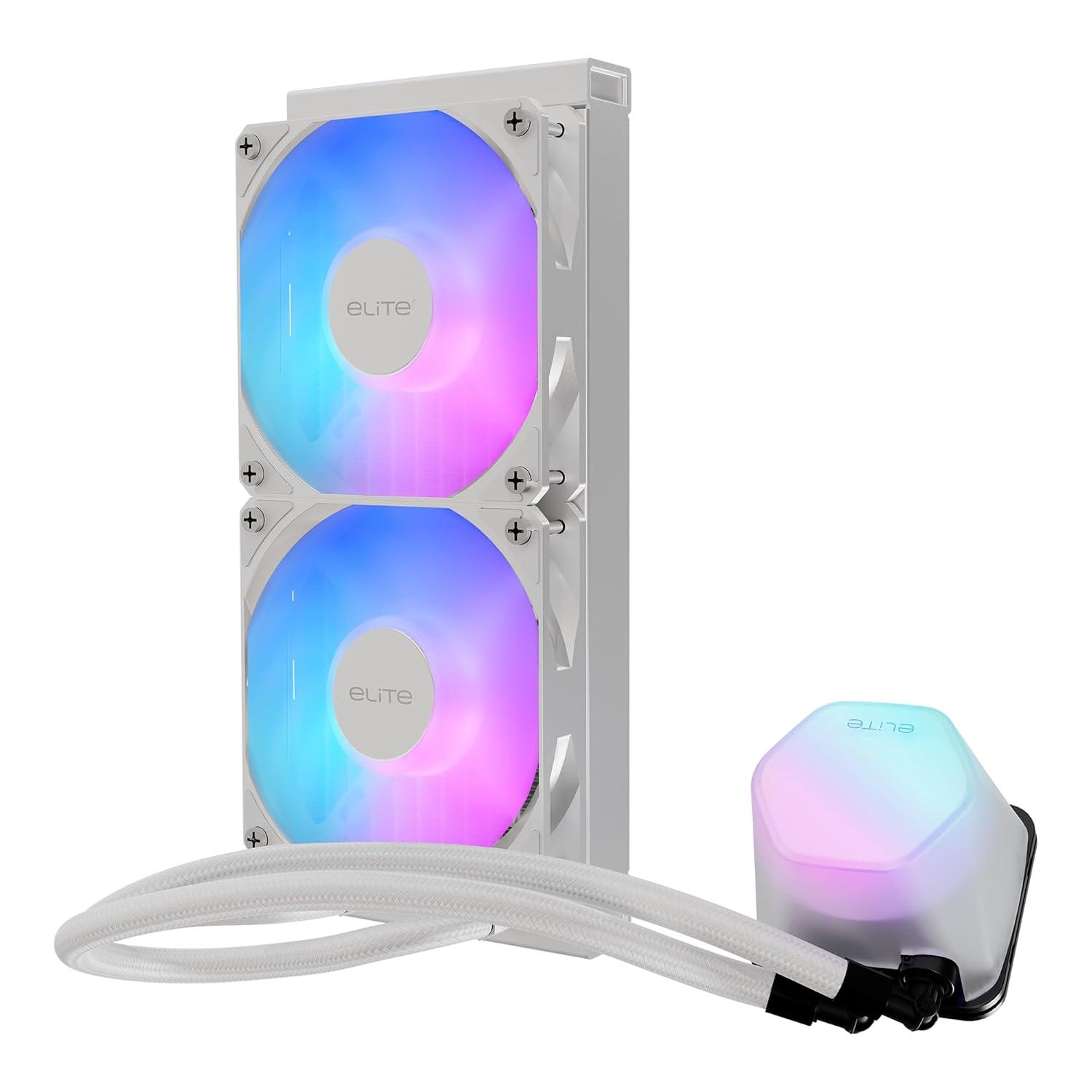 imageCooler Master 240 Elite Liquid CPU Liquid Cooler DualChamber Pump Customizable aRGB Lighting MaintenanceFree AMD Ryzen 7 AM54 Intel Ultra 7 LGA 18511700 Design by Cooler Master240 Elite Liquid White