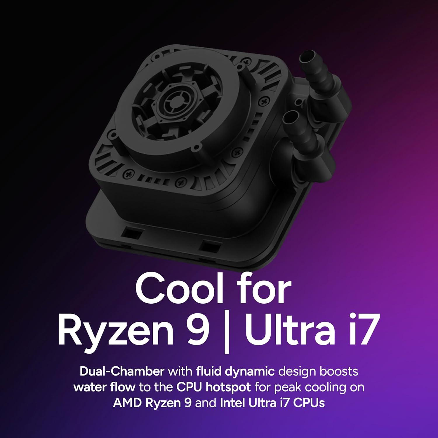 imageCooler Master 240 Elite Liquid CPU Liquid Cooler DualChamber Pump Customizable aRGB Lighting MaintenanceFree AMD Ryzen 7 AM54 Intel Ultra 7 LGA 18511700 Design by Cooler Master240 Elite Liquid