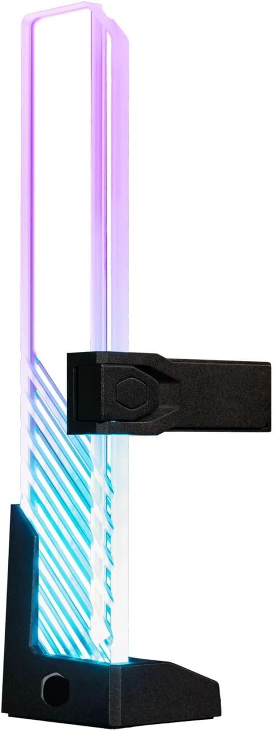 imageCooler Master Atlas ARGB GPU Support Bracket Aluminum Magnets Stand Infinity Mirror Design ARGB Tempered Glass Up to RTX 4090 Support DualAxis Mode Vertical HorizontalGPU Holder
