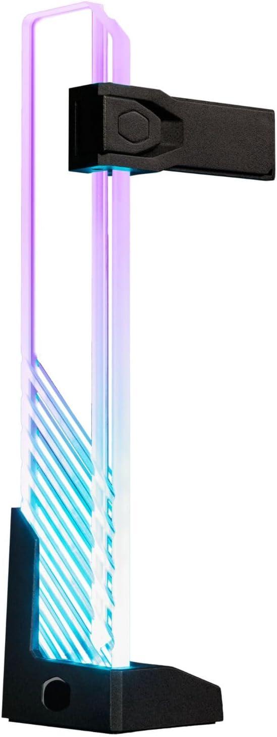 imageCooler Master Atlas ARGB GPU Support Bracket Aluminum Magnets Stand Infinity Mirror Design ARGB Tempered Glass Up to RTX 4090 Support DualAxis Mode Vertical HorizontalGPU Holder