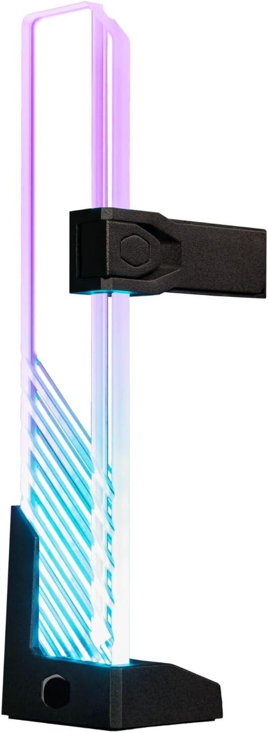 imageCooler Master Atlas ARGB GPU Support Bracket Aluminum Magnets Stand Infinity Mirror Design ARGB Tempered Glass Up to RTX 4090 Support DualAxis Mode Vertical HorizontalGPU Holder