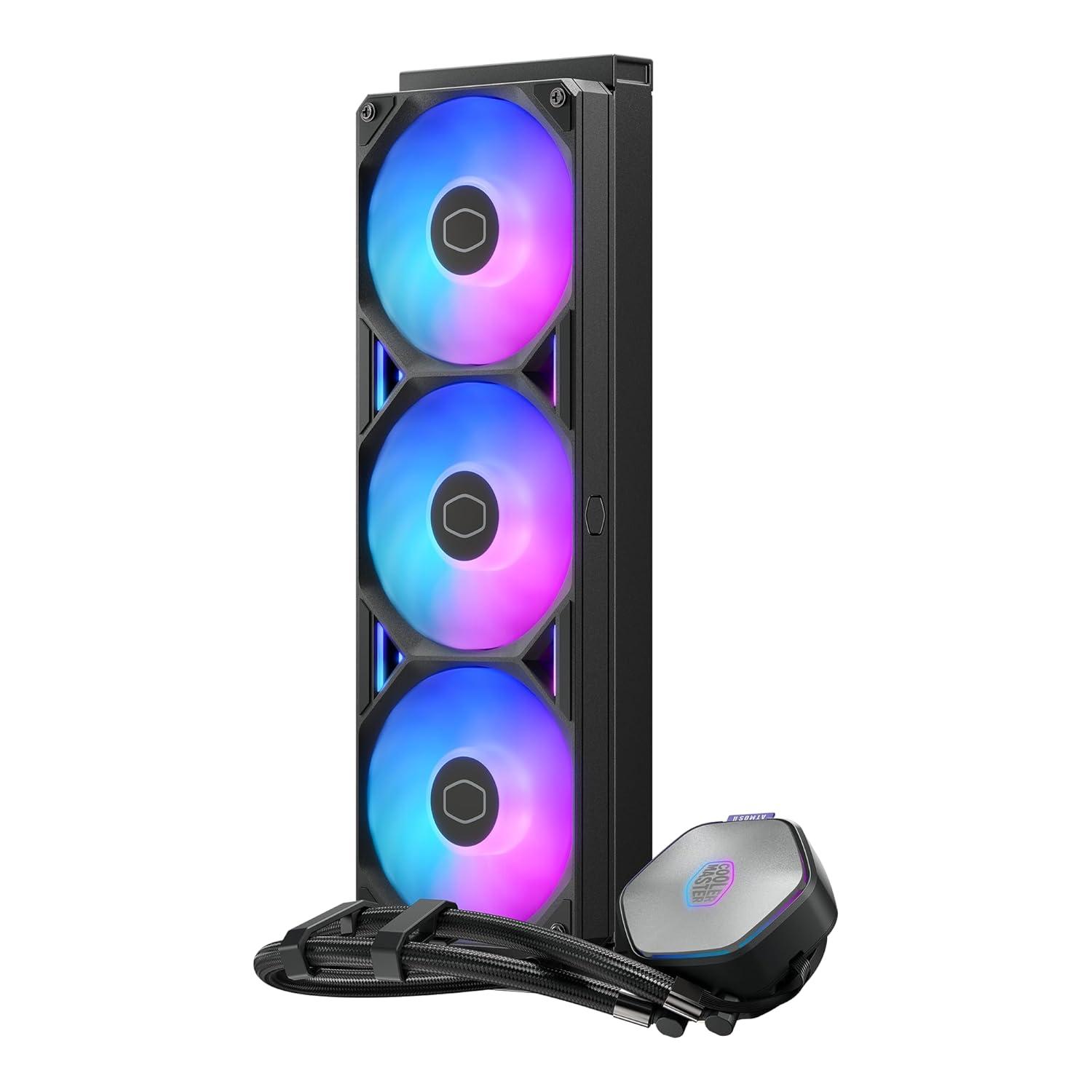 imageCooler Master Atmos II 360 Pixel LED Panel FreeForm 20 CPU Liquid Cooler Dual Chamber Pump Customizable aRGB Lighting Quiet Qperation Easy Install AMD Ryzen 9 AM54 Intel Ultra i9 LGA 18511700360 Atmos II LCD