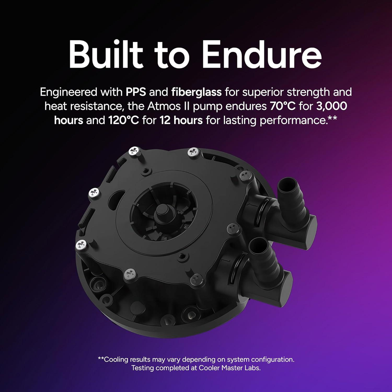 imageCooler Master Atmos II 360 Pixel LED Panel FreeForm 20 CPU Liquid Cooler Dual Chamber Pump Customizable aRGB Lighting Quiet Qperation Easy Install AMD Ryzen 9 AM54 Intel Ultra i9 LGA 18511700360 Atmos II LCD