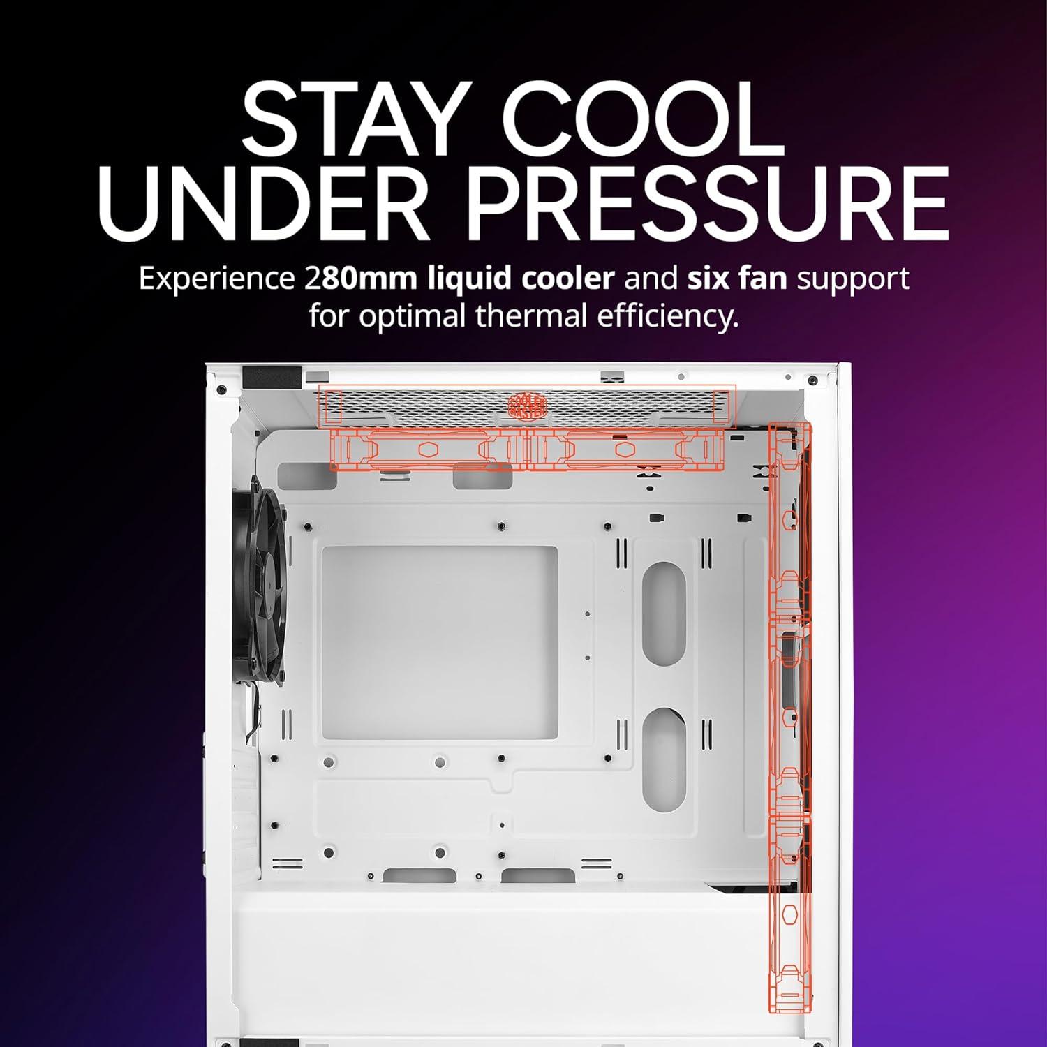 imageCooler Master Elite 301 Lite MicroATX High Airflow Minimalist PC Case 365mm GPU Max Compatible RTX 5080RX 7090 XT 280mm AIO Max Type C Tempered Glass 120mm PWM Fan Intakes GrillElite 301 White Lite