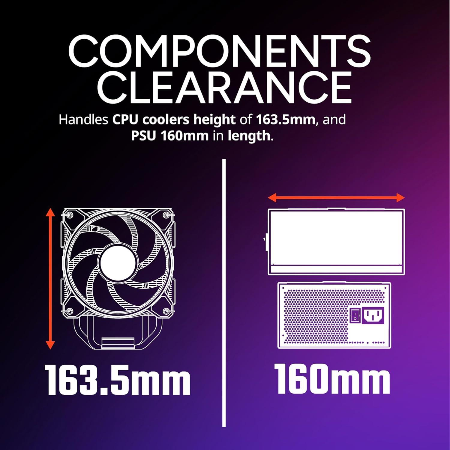 imageCooler Master Elite 301 Lite MicroATX High Airflow Minimalist PC Case 365mm GPU Max Compatible RTX 5080RX 7090 XT 280mm AIO Max Type C Tempered Glass 120mm PWM Fan Intakes GrillElite 301 White Lite