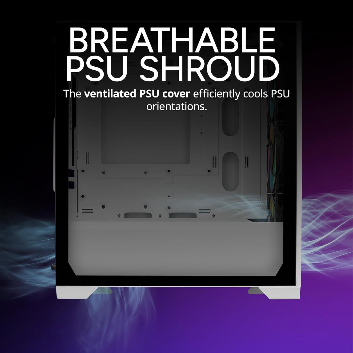 imageCooler Master Elite 301 MicroATX High Airflow Minimalist PC Case 365mm GPU Max Compatible RTX 5080RX 7090 XT 280mm AIO Max Type C Tempered Glass Triple 120mm aRGB PWM Fan Intakes GrillElite 301 White