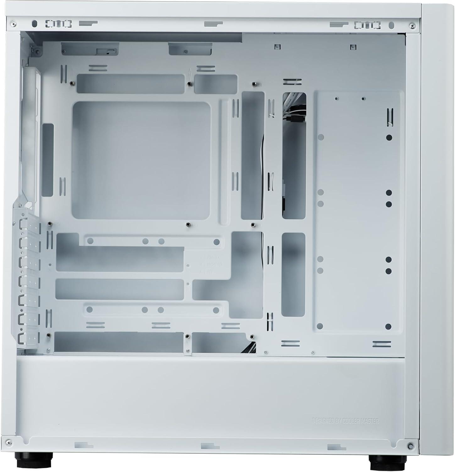 imageCooler Master Elite 502 ATX High Airflow Minimalist PC Case 410mm GPU Max Compatible RTX 5090RX 7090 XT 360mm AIO Max Type C Tempered Glass Triple 120mm aRGB Fan Intakes GrillElite 502 White