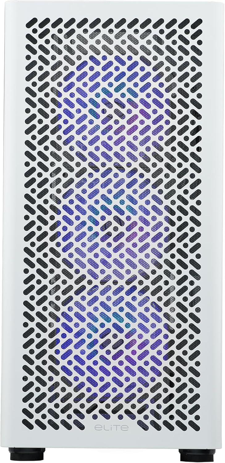 imageCooler Master Elite 502 ATX High Airflow Minimalist PC Case 410mm GPU Max Compatible RTX 5090RX 7090 XT 360mm AIO Max Type C Tempered Glass Triple 120mm aRGB Fan Intakes GrillElite 502 White