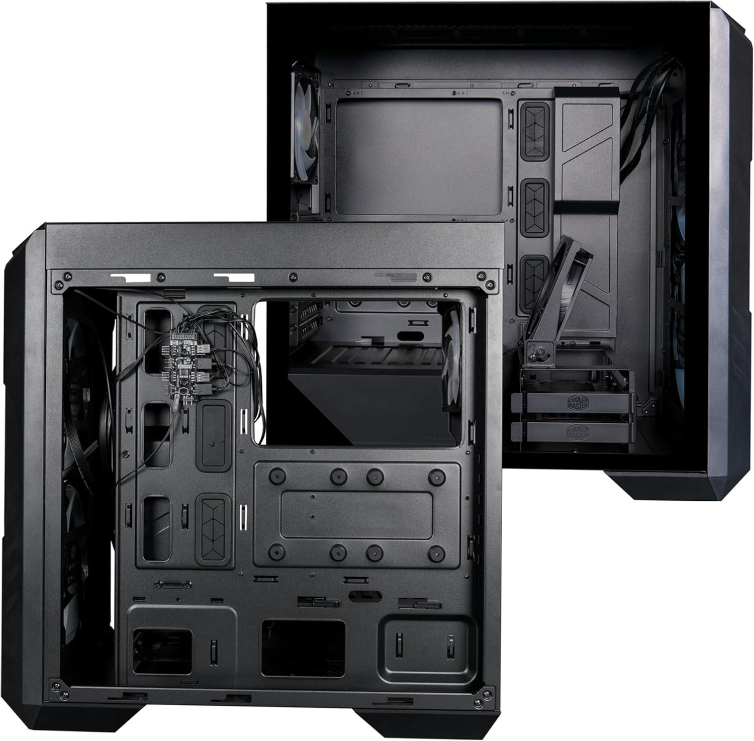 imageCooler Master HAF 500 High Airflow ATX MidTower Mesh Front Panel Dual 200mm Customizable ARG Lighting Fans Rotatable GPU Fan USB 32 Gen 2 Type C and Tempered Glass H500KGNNS00HAF 500