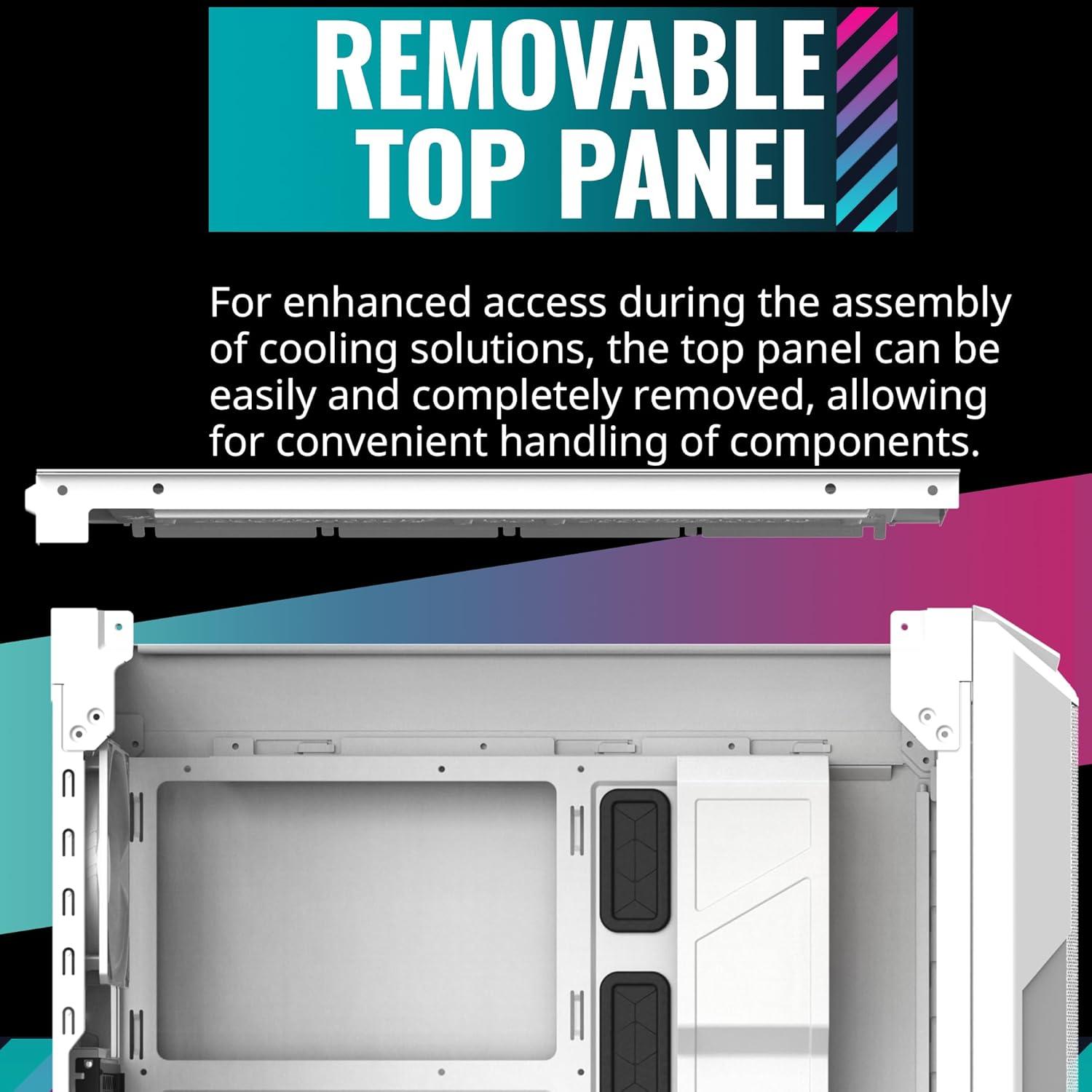 imageCooler Master HAF 500 High Airflow ATX MidTower Mesh Front Panel Dual 200mm Customizable ARG Lighting Fans Rotatable GPU Fan USB 32 Gen 2 Type C and Tempered Glass H500KGNNS00HAF 500 White