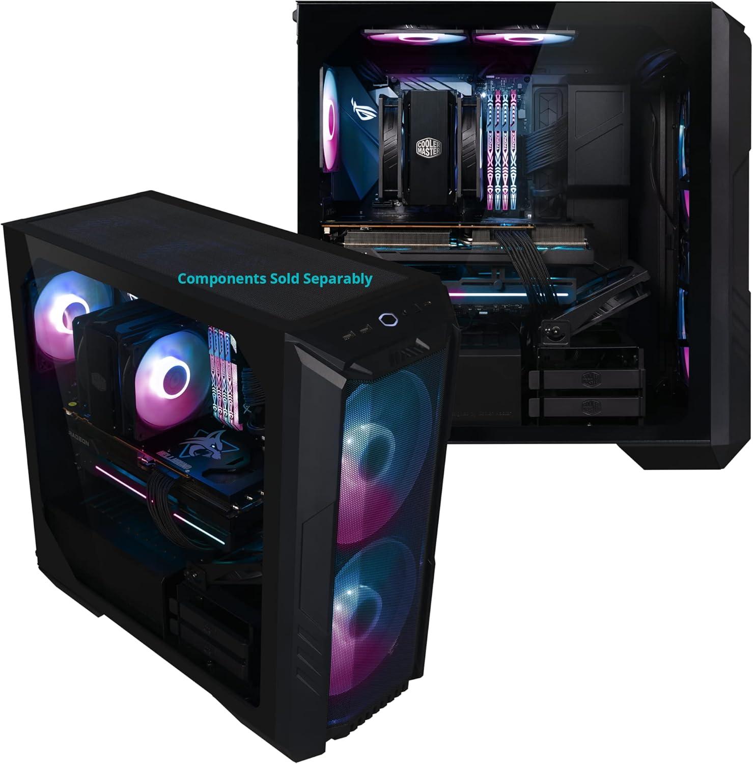 imageCooler Master HAF 500 High Airflow ATX MidTower Mesh Front Panel Dual 200mm Customizable ARG Lighting Fans Rotatable GPU Fan USB 32 Gen 2 Type C and Tempered Glass H500KGNNS00HAF 500
