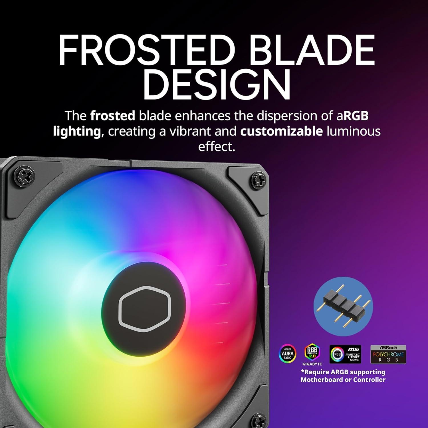 imageCooler Master Hyper 212 Pro aRGB CPU Cooler SickleFlow Edge 120 PWM Fan Composite 4 Copper Heat Pipes 152mm Tall Sleek Top Cover AMD Ryzen AM5AM4 Intel LGA 18511700 Brackets212 Pro