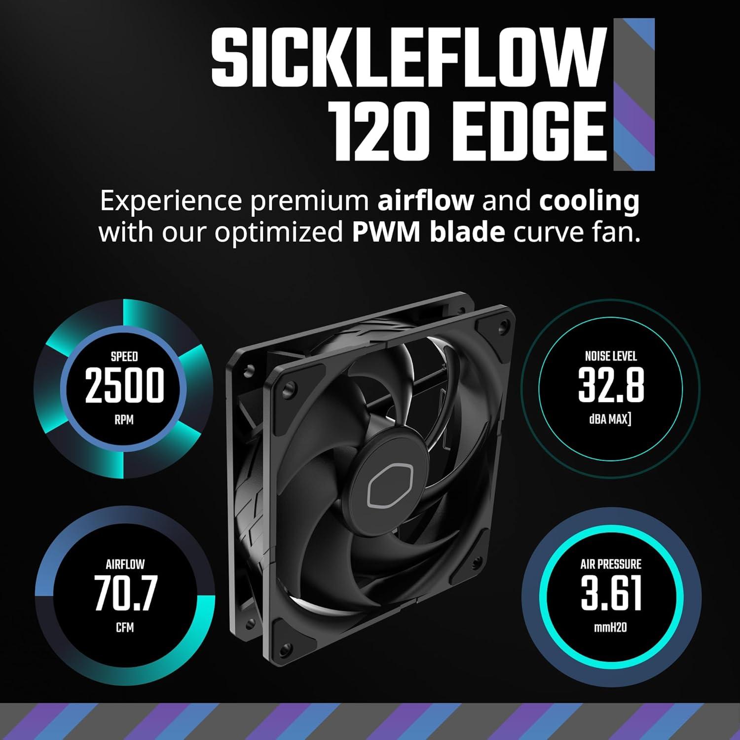 imageCooler Master Hyper 212 Pro aRGB CPU Cooler SickleFlow Edge 120 PWM Fan Composite 4 Copper Heat Pipes 152mm Tall Sleek Top Cover AMD Ryzen AM5AM4 Intel LGA 18511700 Brackets212 Black