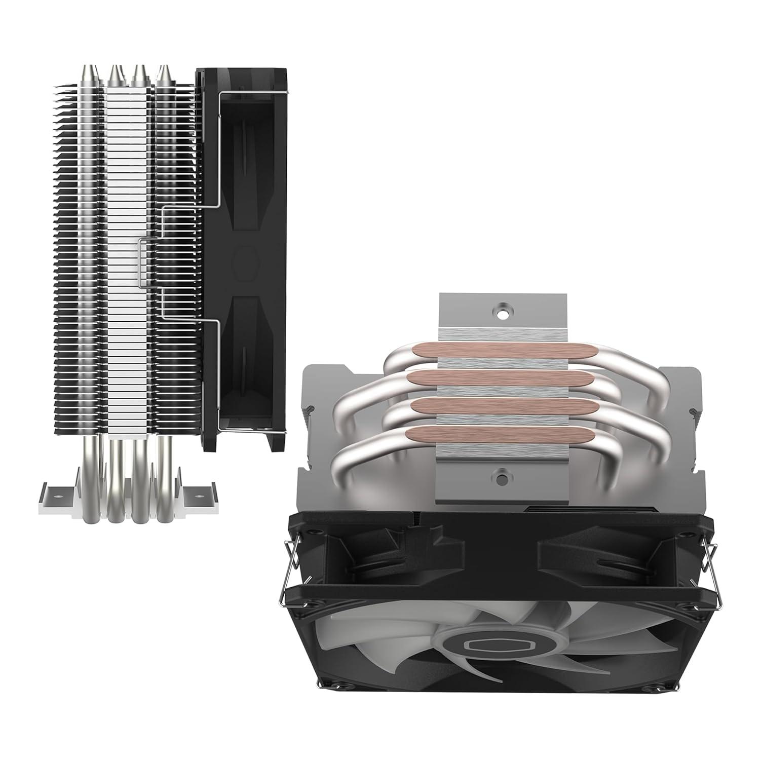 imageCooler Master Hyper 212 Spectrum V3 ARGB CPU Air Cooler 120mm PWM Fan 4 Copper Heat Pipes 152mm Tall AMD Ryzen AM5AM4 Intel LGA 185117001200 Brackets