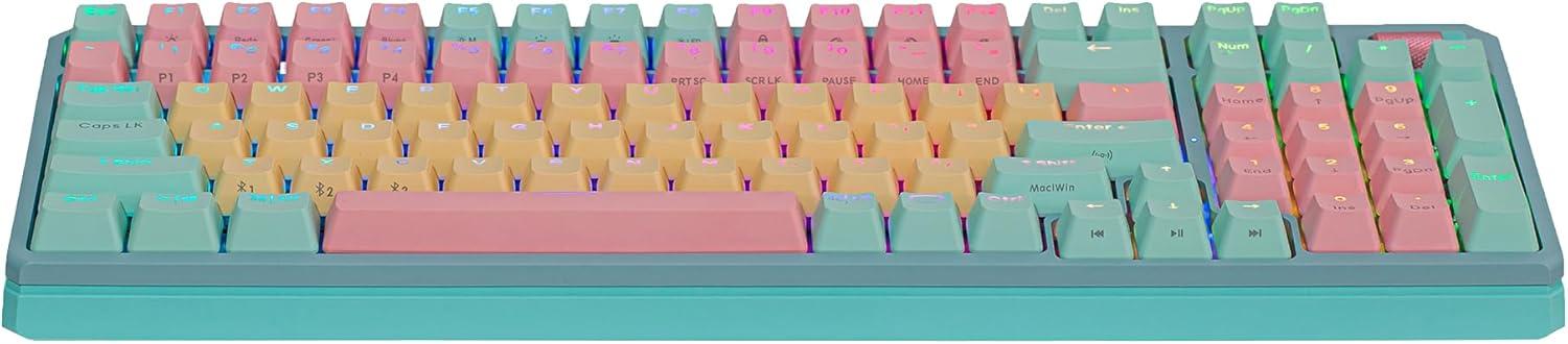 imageCooler Master MK770 Macaron Wireless Mechanical RGB Gaming Keyboard Kailh Box V2 Click White Switches Gasket Structure HotSwappable Bluetooth24GHz Tactile 3Way Dial QWERTY MK770MCKW1USMK770 Macaron Red