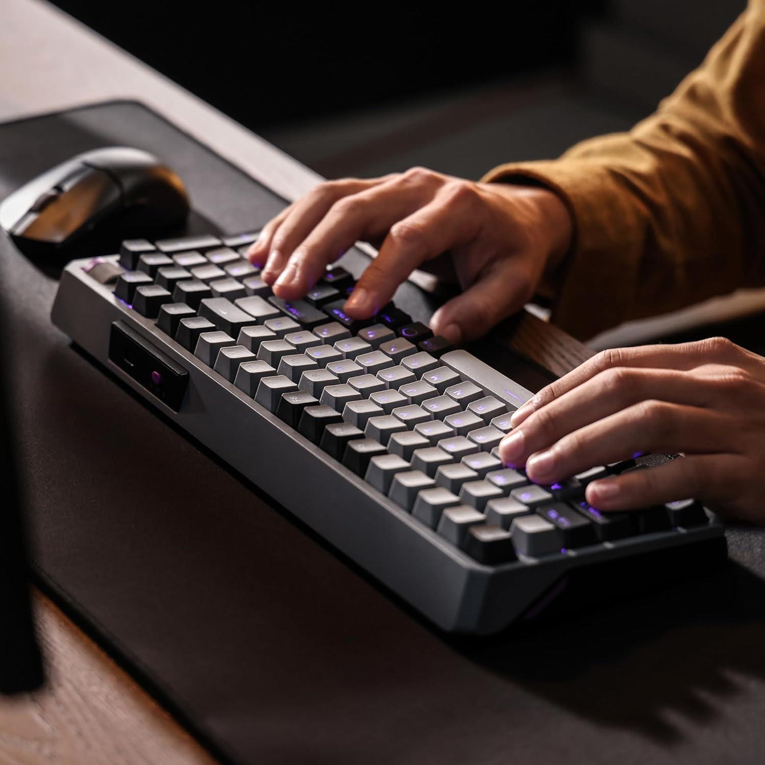 imageCooler Master MK770 Macaron Wireless Mechanical RGB Gaming Keyboard Kailh Box V2 Click White Switches Gasket Structure HotSwappable Bluetooth24GHz Tactile 3Way Dial QWERTY MK770MCKW1USMK770 Space Gray White