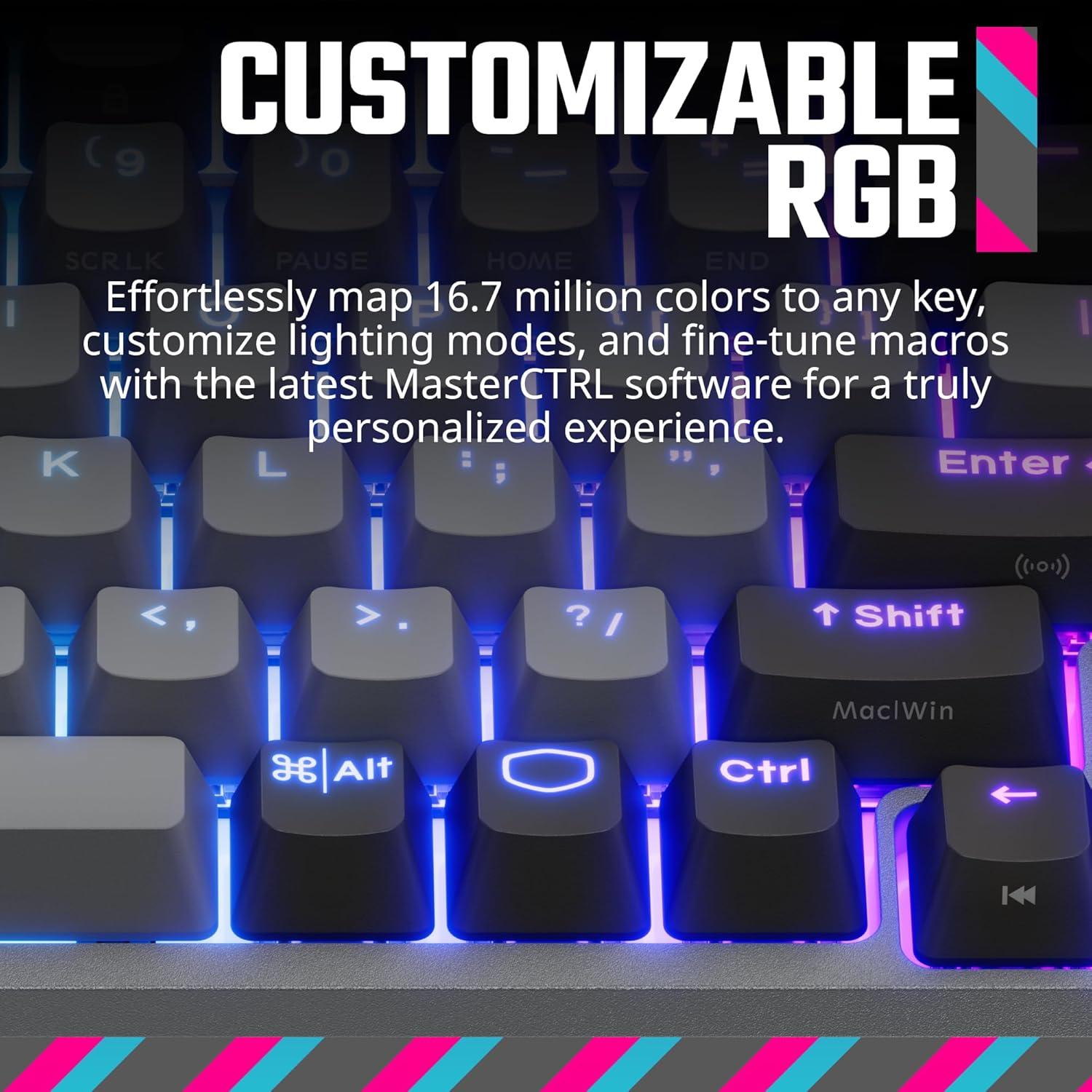 imageCooler Master MK770 Macaron Wireless Mechanical RGB Gaming Keyboard Kailh Box V2 Click White Switches Gasket Structure HotSwappable Bluetooth24GHz Tactile 3Way Dial QWERTY MK770MCKW1USMK770 Space Gray White