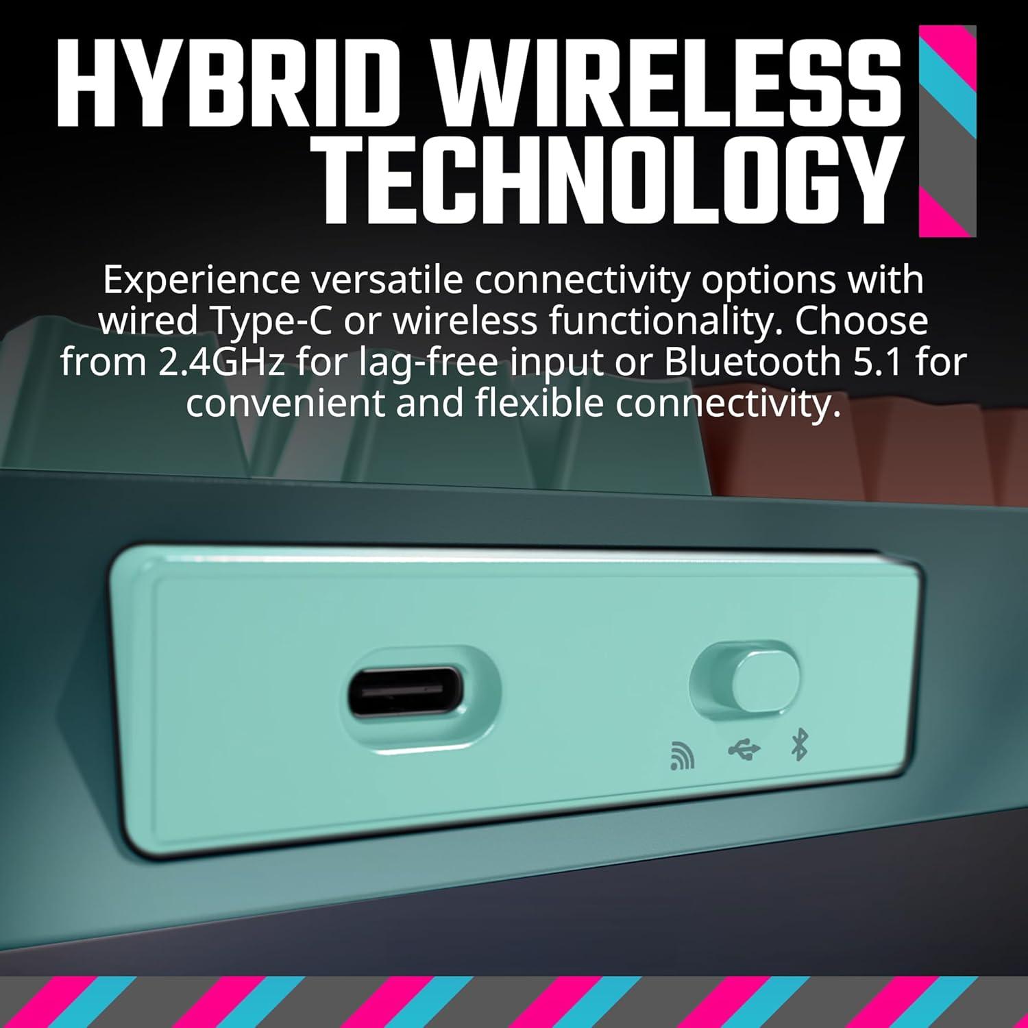 imageCooler Master MK770 Macaron Wireless Mechanical RGB Gaming Keyboard Kailh Box V2 Click White Switches Gasket Structure HotSwappable Bluetooth24GHz Tactile 3Way Dial QWERTY MK770MCKW1USMK770 Macaron Red