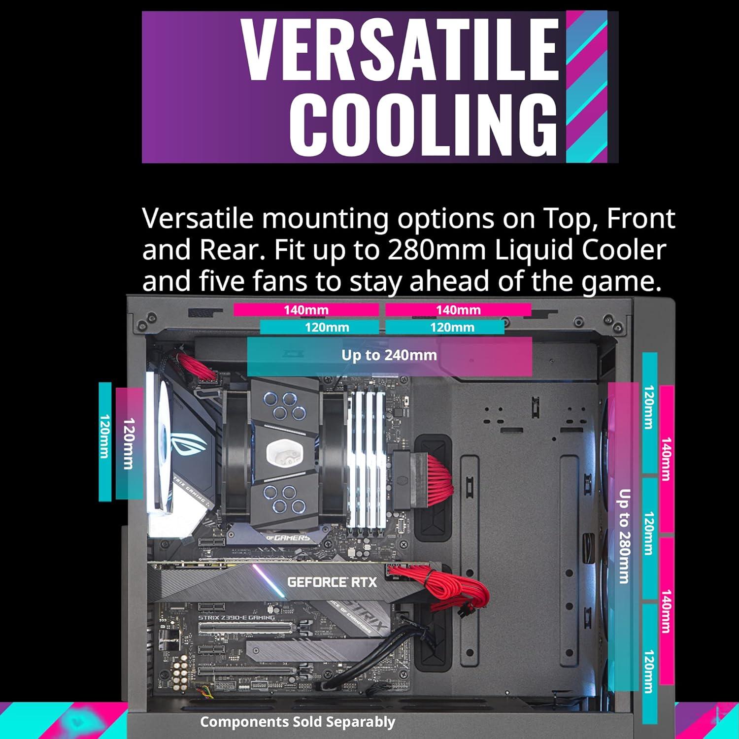imageCooler Master MasterBox NR400 MicroATX Tower with Front Mesh Ventilation Minimal Design Tempered Glass Side Panel and Single Headset JackATX MidTower