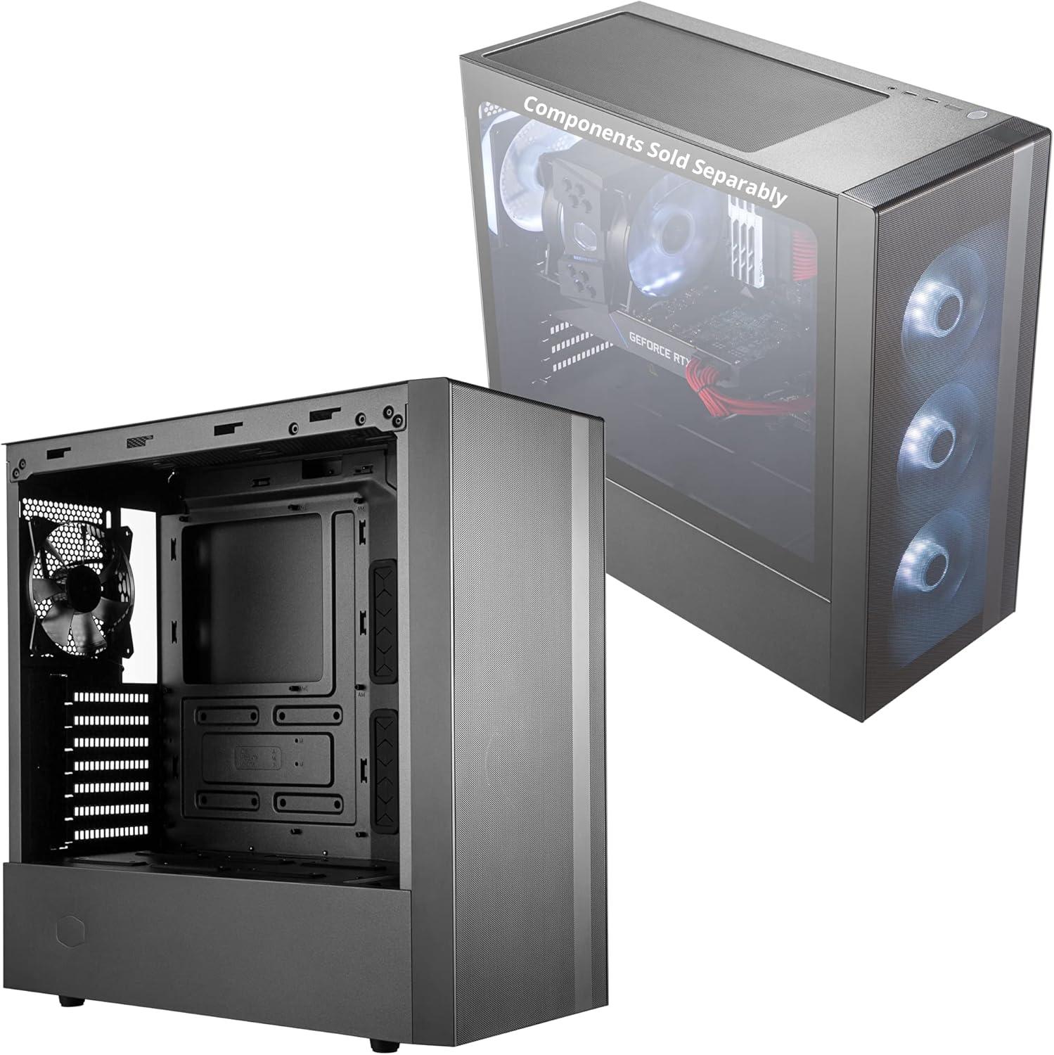 imageCooler Master MasterBox NR400 MicroATX Tower with Front Mesh Ventilation Minimal Design Tempered Glass Side Panel and Single Headset JackATX MidTower