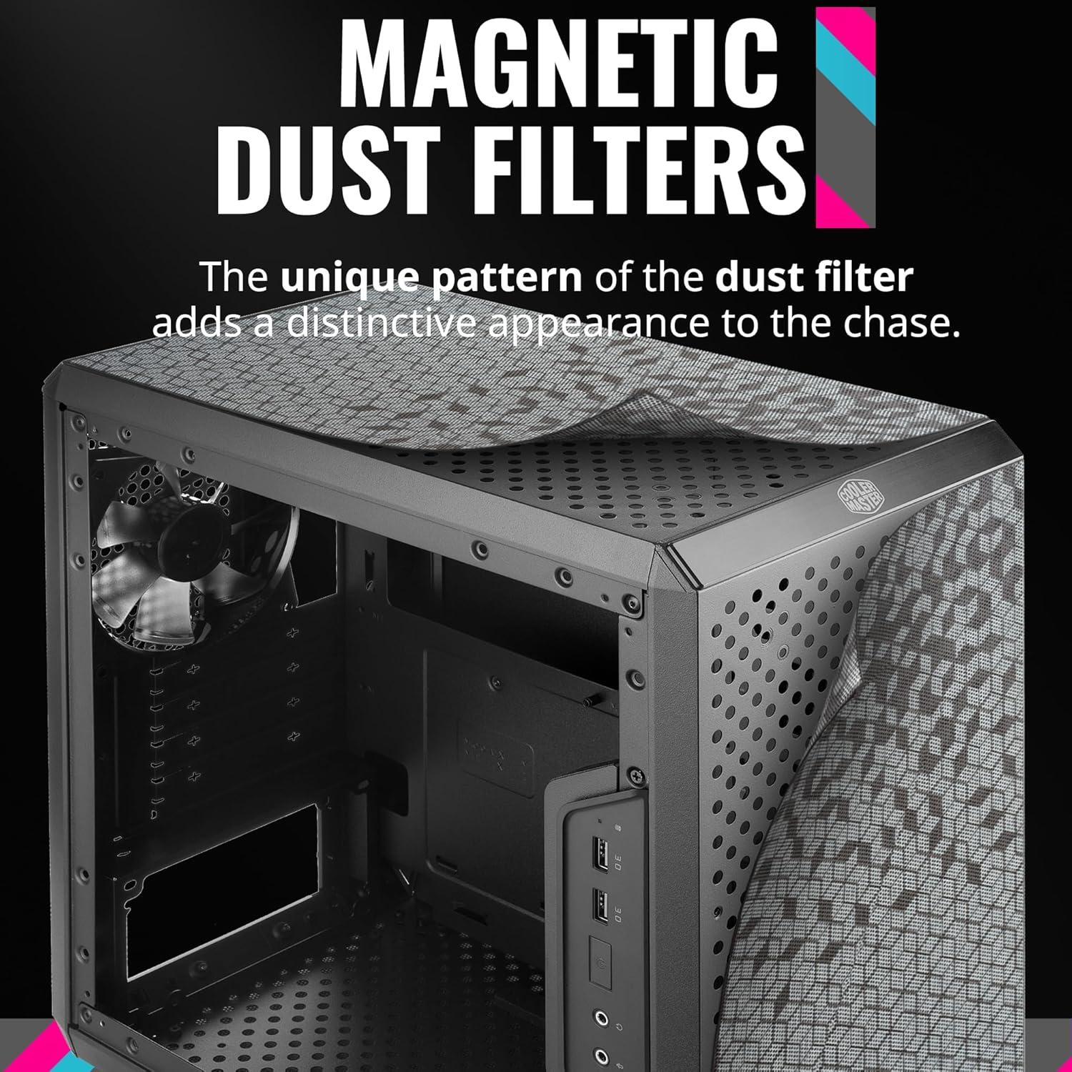 imageCooler Master MasterBox Q300L MicroATX Tower with Magnetic Design Dust Filter Transparent Acrylic Side Panel Adjustable IO ampamp Fully Ventilated Airflow Black MCBQ300LKANNS00Q300L