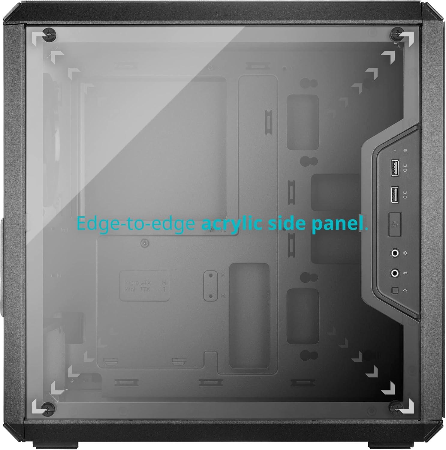 imageCooler Master MasterBox Q300L MicroATX Tower with Magnetic Design Dust Filter Transparent Acrylic Side Panel Adjustable IO ampamp Fully Ventilated Airflow Black MCBQ300LKANNS00Q300L