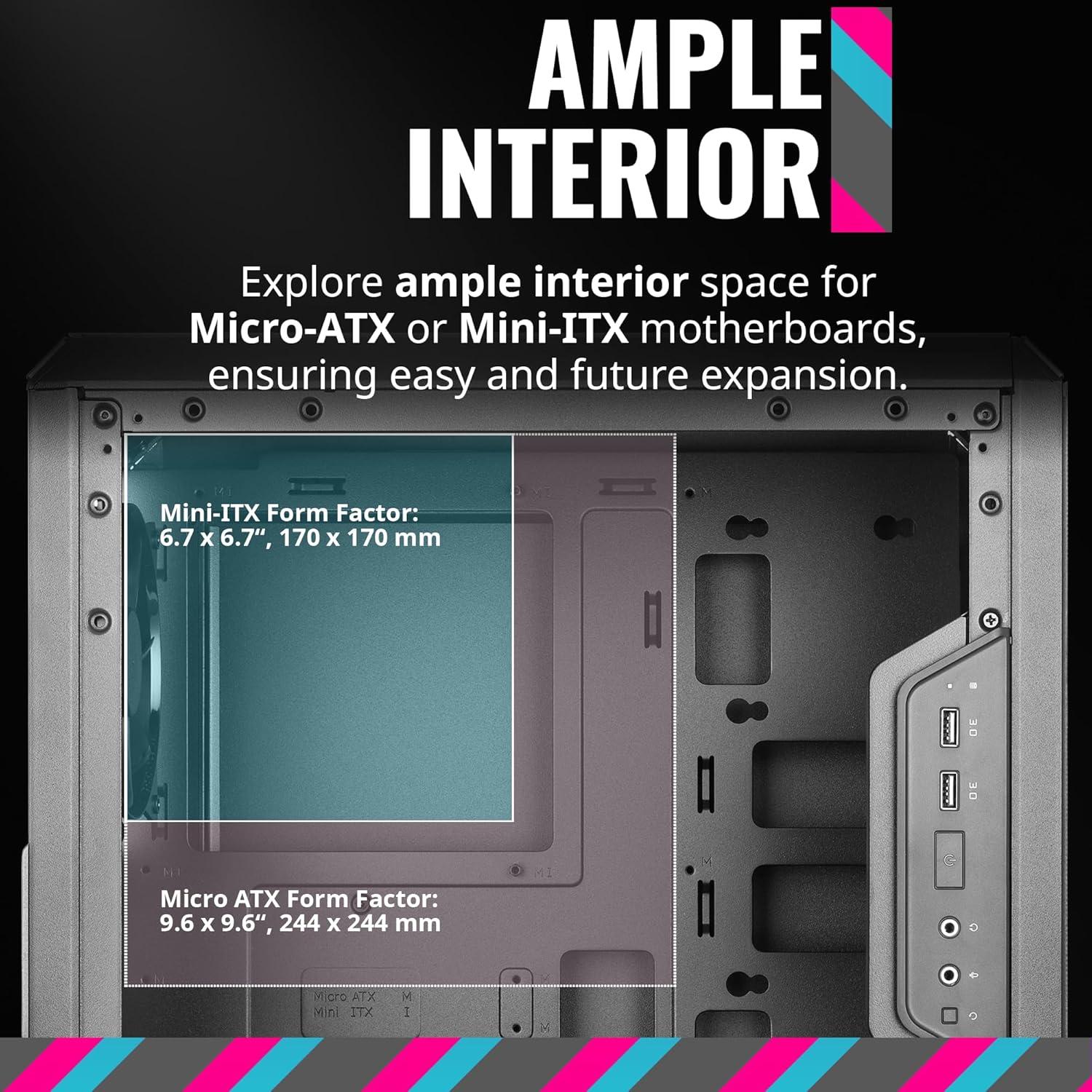 imageCooler Master MasterBox Q300L MicroATX Tower with Magnetic Design Dust Filter Transparent Acrylic Side Panel Adjustable IO ampamp Fully Ventilated Airflow Black MCBQ300LKANNS00Q300L