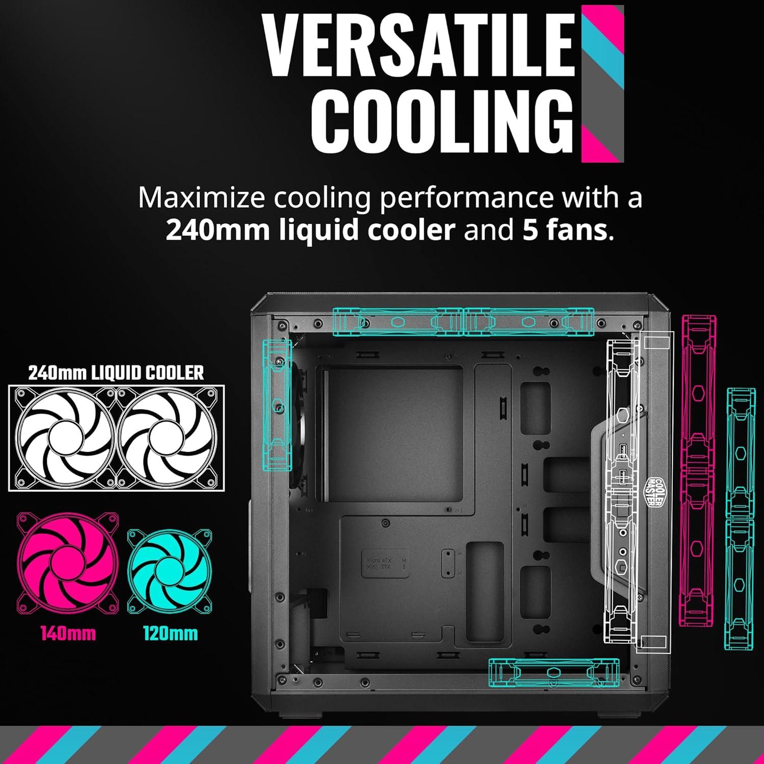 imageCooler Master MasterBox Q300L MicroATX Tower with Magnetic Design Dust Filter Transparent Acrylic Side Panel Adjustable IO ampamp Fully Ventilated Airflow Black MCBQ300LKANNS00Q300L