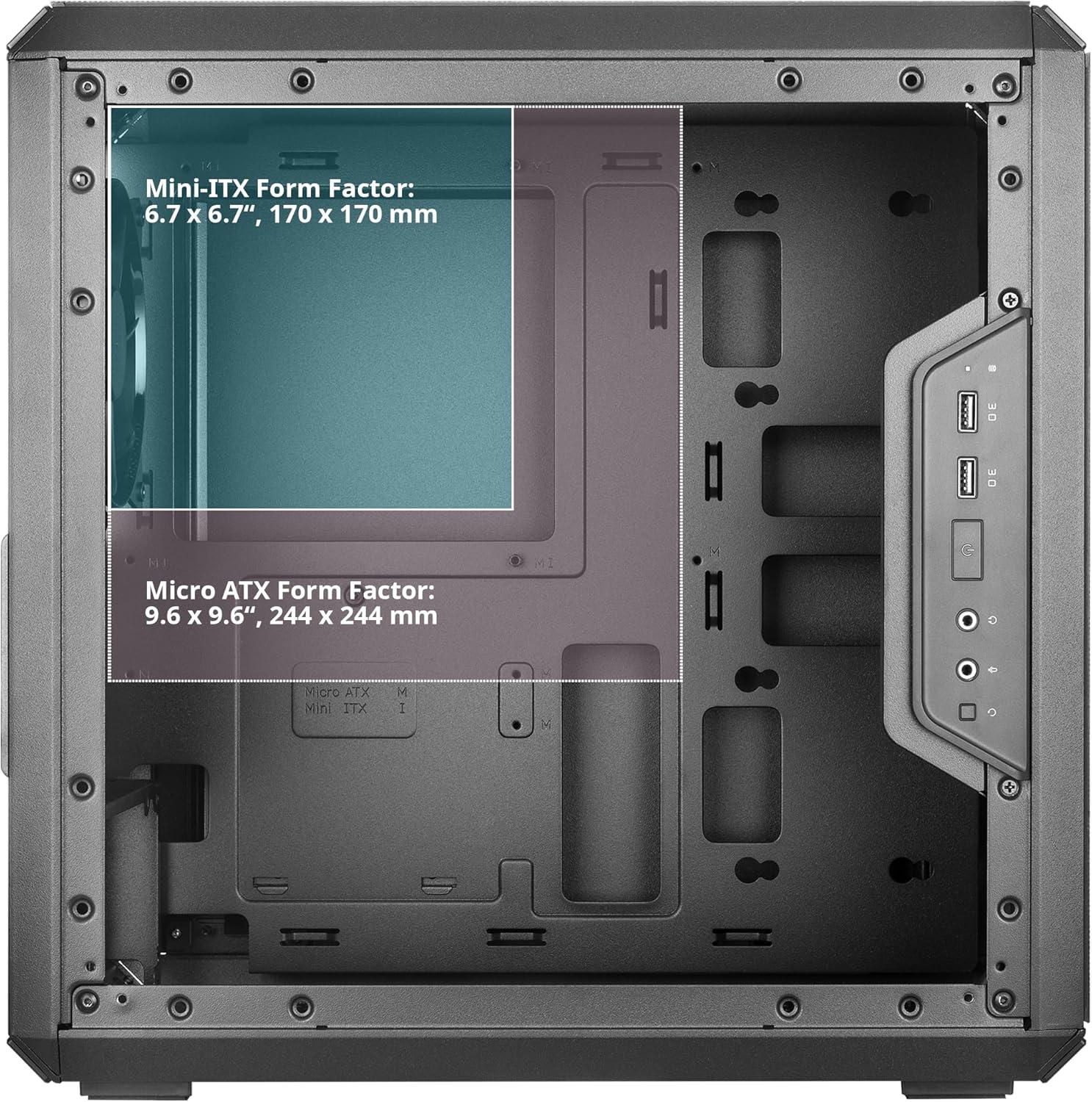 imageCooler Master MasterBox Q300L MicroATX Tower with Magnetic Design Dust Filter Transparent Acrylic Side Panel Adjustable IO ampamp Fully Ventilated Airflow Black MCBQ300LKANNS00Q300L