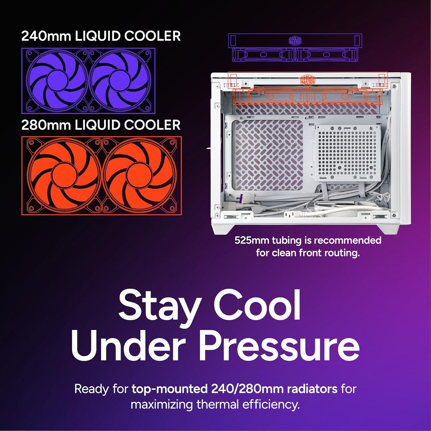 imageCooler Master NR200P V3 MiniITX PC Case Ready TopMount 280mm AIO PCIe 50 Riser 3615mm Vertical GPU Mount Designed Ready Nvidia RTX 5090 AMD RX 9070 XT SFX PSU Ready to Install DIYNR200P V2 White