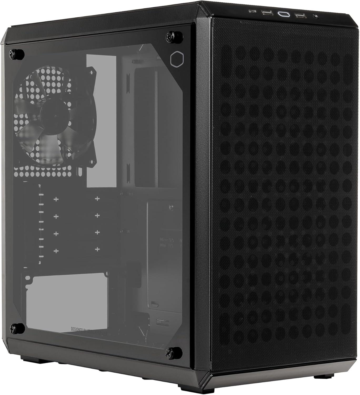 imageCooler Master Q300L V2 MicroATX Tower Magnetic Patterned Dust Filter USB 32 Gen 2x2 20GB Tempered Glass CPU Coolers Max 159mm GPU Max 360mm Fully Ventilated Airflow Q300LV2KGNNS00Q300L V2 Black
