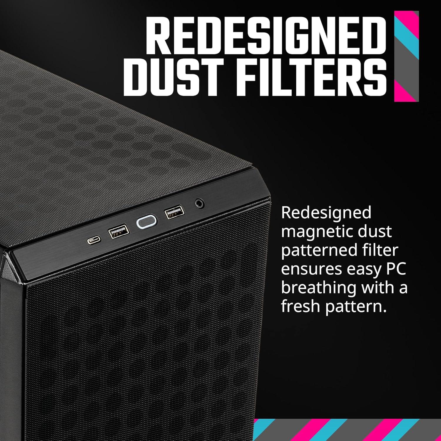 imageCooler Master Q300L V2 MicroATX Tower Magnetic Patterned Dust Filter USB 32 Gen 2x2 20GB Tempered Glass CPU Coolers Max 159mm GPU Max 360mm Fully Ventilated Airflow Q300LV2KGNNS00Q300L V2 Black