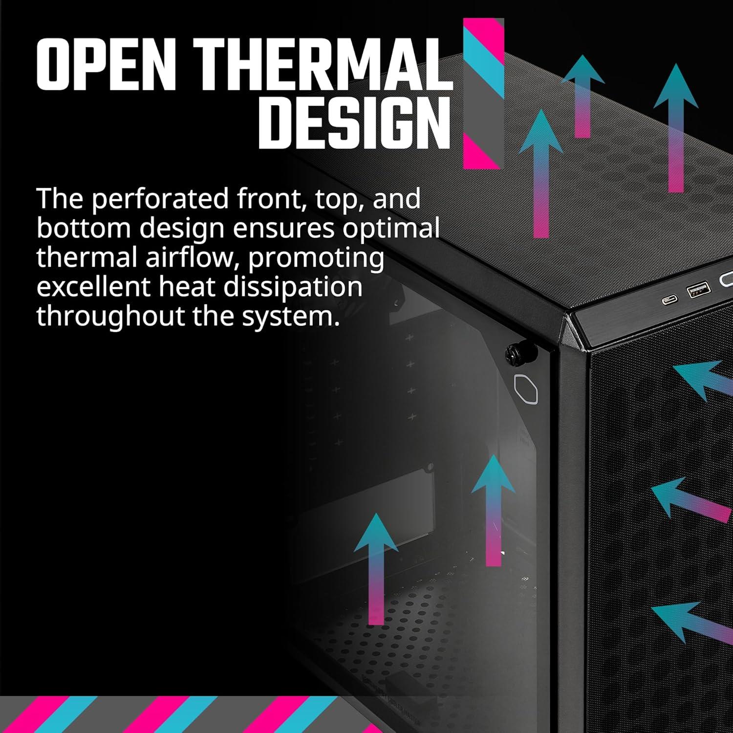 imageCooler Master Q300L V2 MicroATX Tower Magnetic Patterned Dust Filter USB 32 Gen 2x2 20GB Tempered Glass CPU Coolers Max 159mm GPU Max 360mm Fully Ventilated Airflow Q300LV2KGNNS00Q300L V2 Black