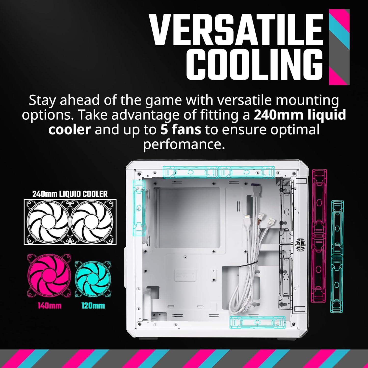 imageCooler Master Q300L V2 MicroATX Tower Magnetic Patterned Dust Filter USB 32 Gen 2x2 20GB Tempered Glass CPU Coolers Max 159mm GPU Max 360mm Fully Ventilated Airflow Q300LV2KGNNS00Q300L V2 White