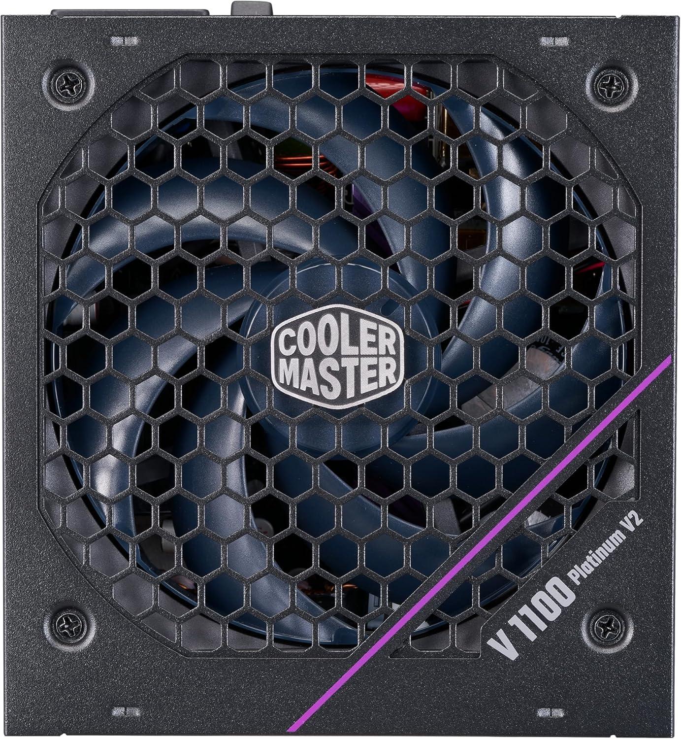 imageCooler Master V Platinum 1100 V2 ATX 31 Full Modular PSU 1100W 80 Platinum 90 12VHPWR600W PCIe 51 Purple AnodicCoated Heat Sink Mobius Fan GPU Support RTX 5090 RX 9070 XT 12 Year