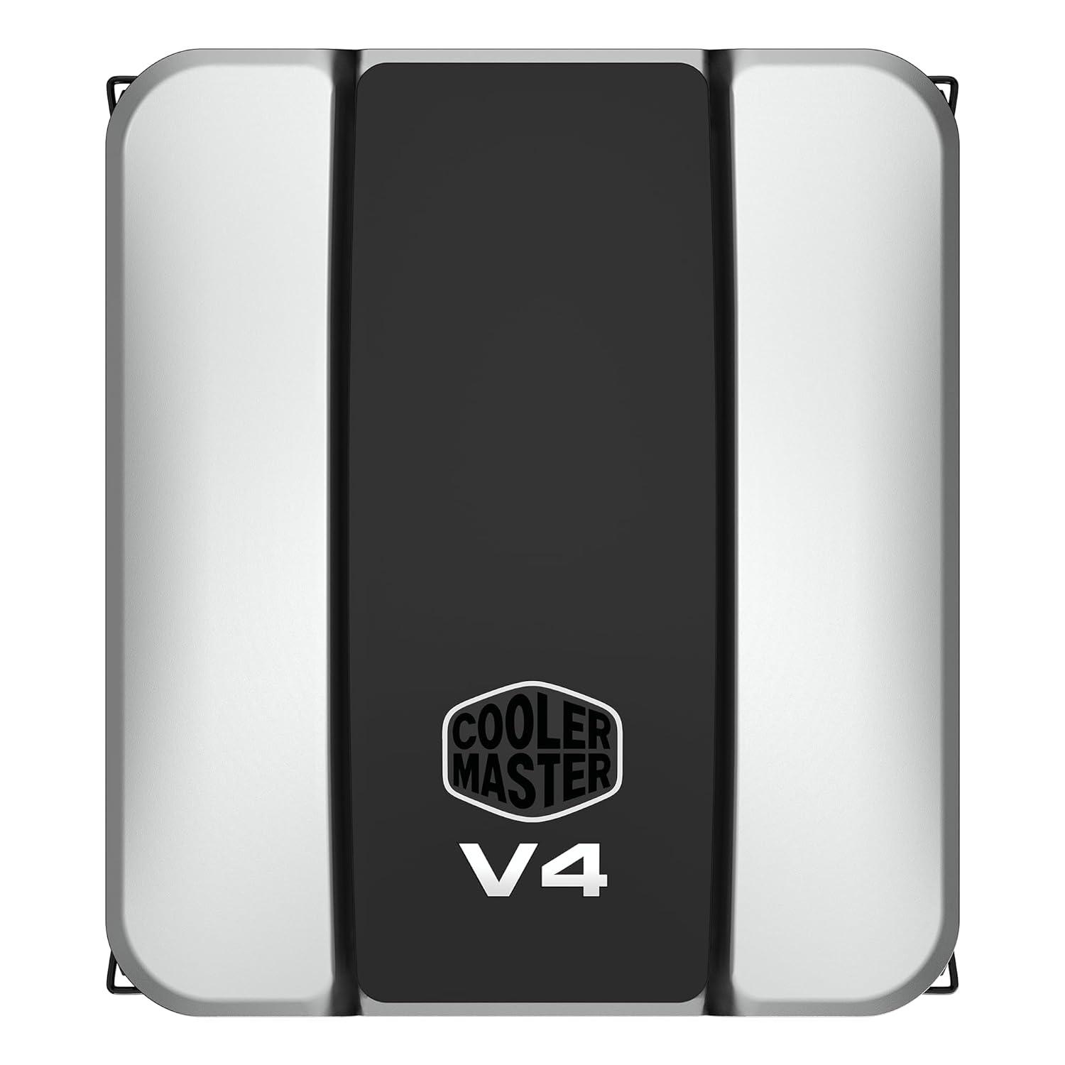 imageCooler Master V4 Alpha 3DHP Black CPU Cooler Alpha 3DHP Heat Pipe Technology Dual Mobius 120 PWM Fans Quiet Operation Easy Install AMD Ryzen 9 AM54 Intel Ultra 9 LGA 18511700V4 Alpha 3DHP