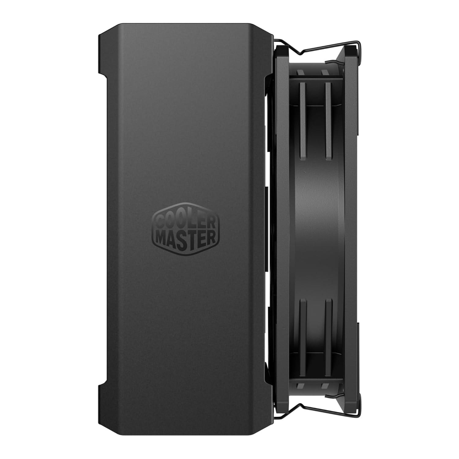imageCooler Master V4 Alpha 3DHP Black CPU Cooler Alpha 3DHP Heat Pipe Technology Dual Mobius 120 PWM Fans Quiet Operation Easy Install AMD Ryzen 9 AM54 Intel Ultra 9 LGA 18511700212 3DHP ARGB