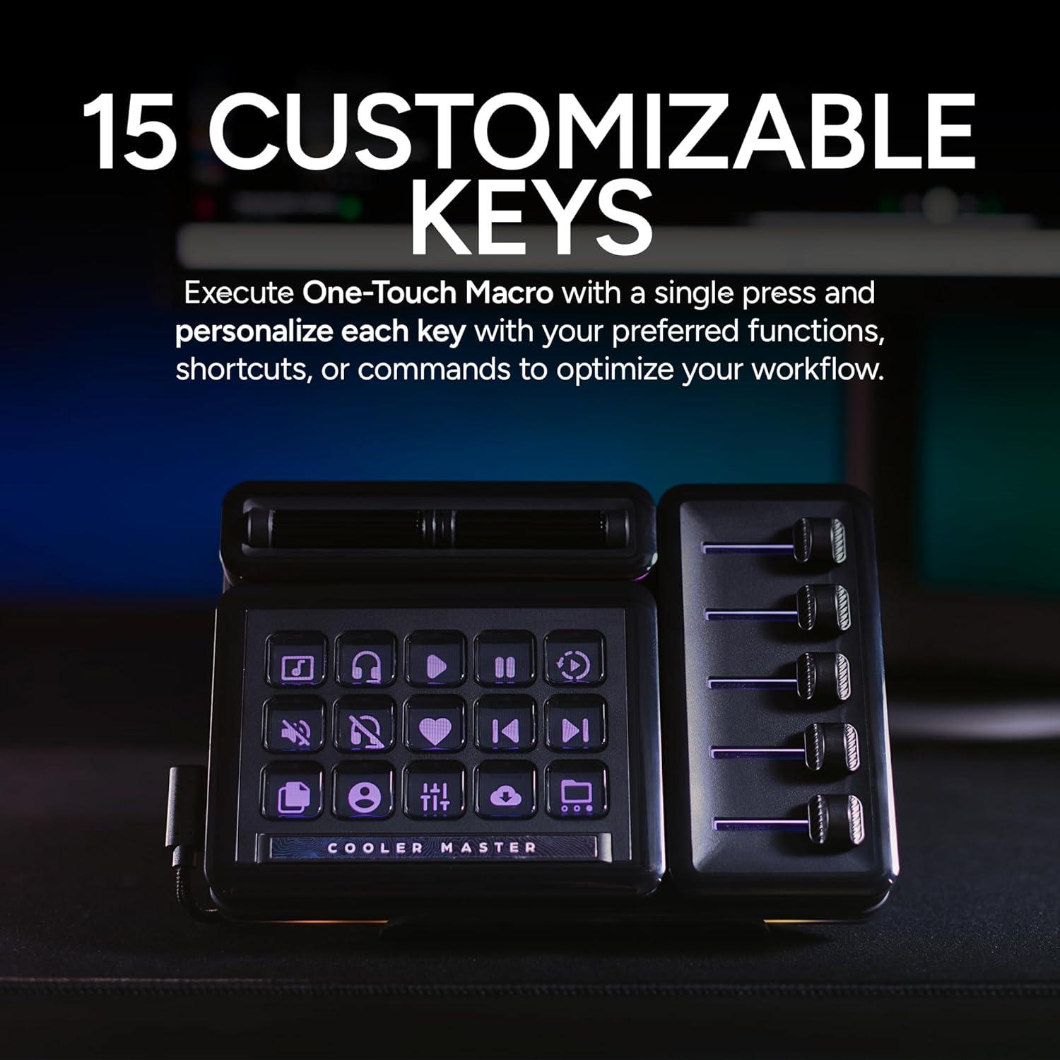 imageMasterHUB 3xKnob Module Freeform 20 Modular Platform Precision Control with Customizable Knobs and RGB LEDs for Effortless FineTuning of Creative Apps and Lighting by Cooler MasterMasterHUB Creator Kit