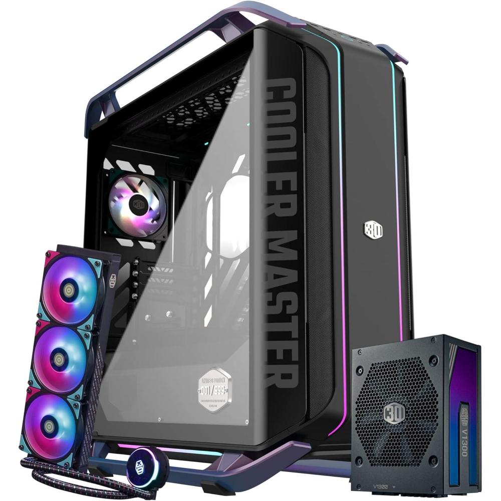 imageCooler Master Cosmos C700M EATX FullTower Curved Tempered Glass Panel Riser Cable Flexible Interior Layout Diverse Liquid Cooling TypeC Customizable ARGB MCCC700MMG5NS00Infinity 30th CaseAIOPSU