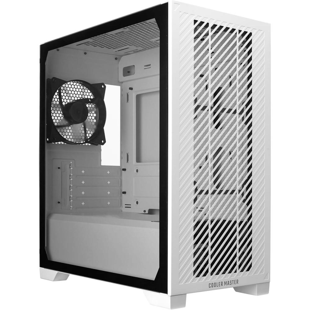 imageCooler Master Elite 301 Lite MicroATX High Airflow Minimalist PC Case 365mm GPU Max Compatible RTX 5080RX 7090 XT 280mm AIO Max Type C Tempered Glass 120mm PWM Fan Intakes GrillElite 301 White Lite