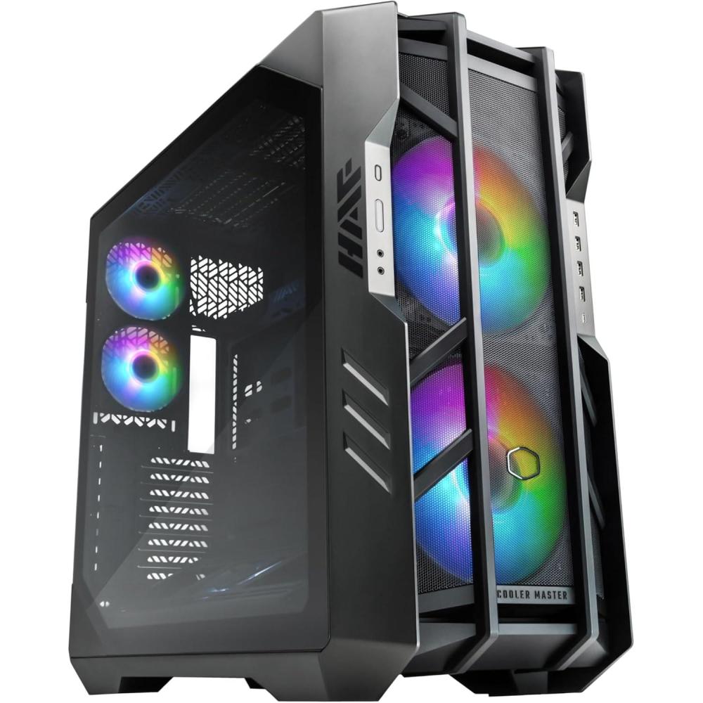 imageCooler Master HAF 700 EATX High Airflow PC Case Mesh Front Panel Dual 200mm Sickleflow Customizable ARG Fans 1 x USB 32 gen 2 Type C 4 x USB 32 gen 1 30 H700IGNNS00HAF 700