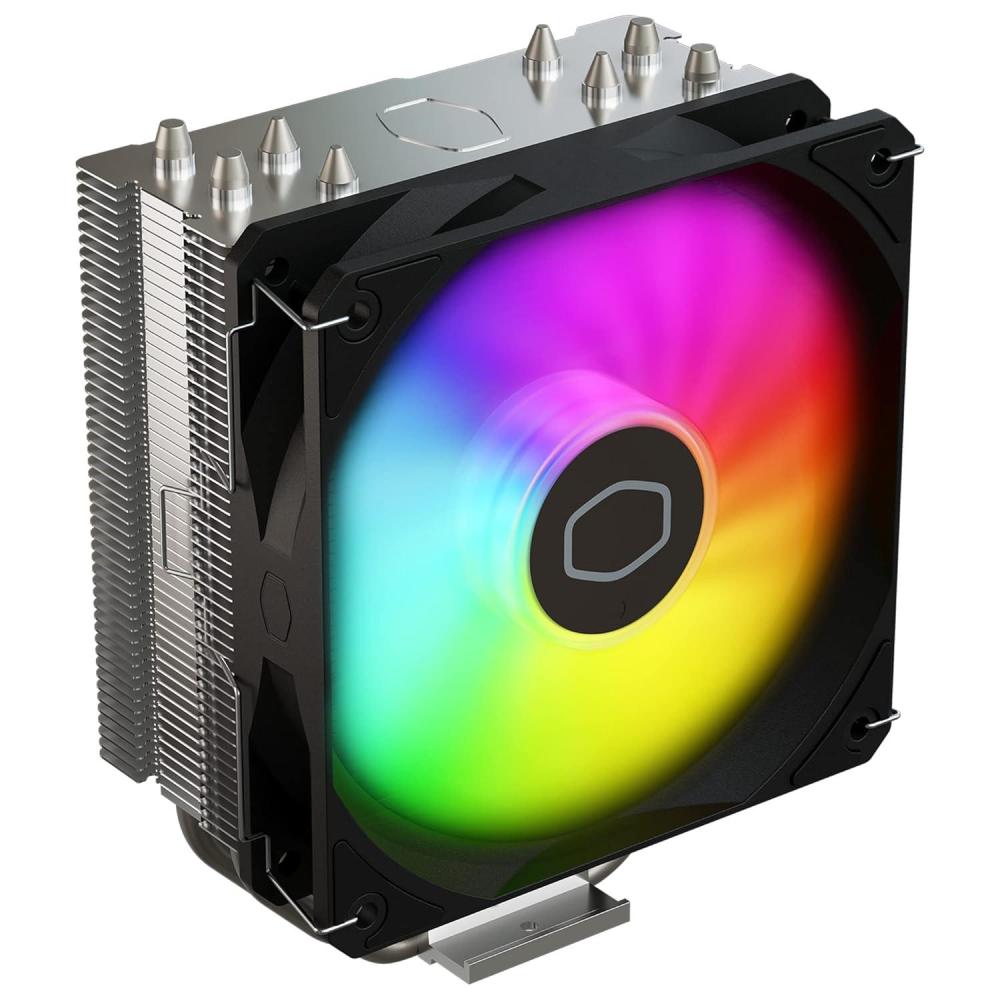 imageCooler Master Hyper 212 Spectrum V3 ARGB CPU Air Cooler 120mm PWM Fan 4 Copper Heat Pipes 152mm Tall AMD Ryzen AM5AM4 Intel LGA 185117001200 Brackets