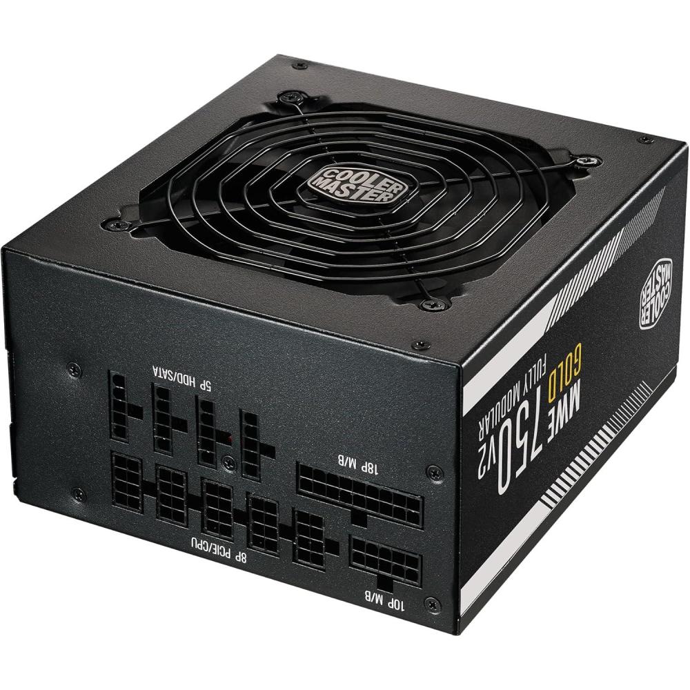 imageCooler Master MWE Gold 750 V3 Full Modular Power Supply 750W 80 Gold ATX 31 90 PCIe 51 Designed Ready Nvidia RTX 5070 Ti AMD RX 9070 XT ZeroRPM Mode Hexagonal Fan Cover 10YearGold 750 V2
