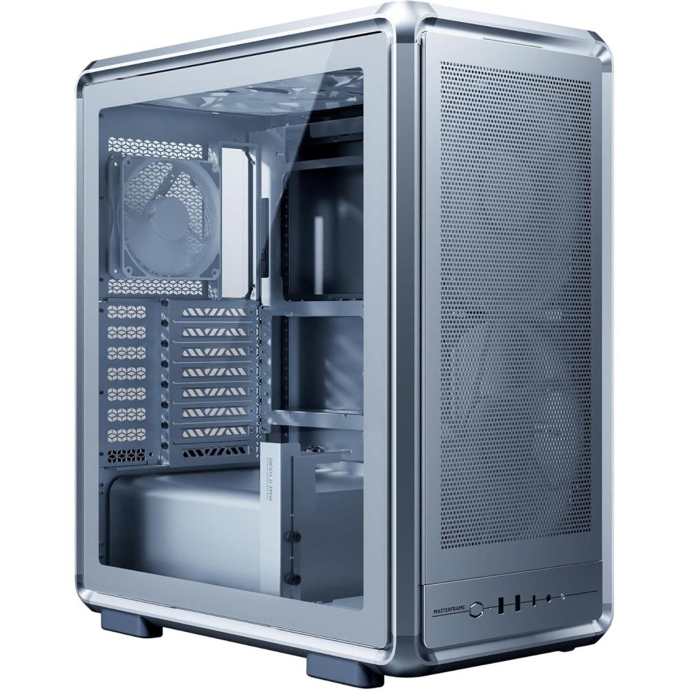 imageCooler Master MasterFrame 500 Mesh aRGB Silver Freeform 20 Modular Platform OpenAir ATX MidTower Case Aluminum FrameDual 200mm aRGB Fans 390mm GPU Max 360mm AIO Max Type C Tempered GlassMF 500 Silver