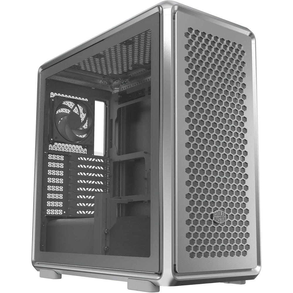 imageCooler Master MasterFrame 600 Freeform 20 Modular Platform ATX MidTower Case Aluminum Frame Magnetic Side Panels Customizable Internal 410mm GPU Max 420mm AIO Max Type C Tempered GlassMasterFrame 600 Silver