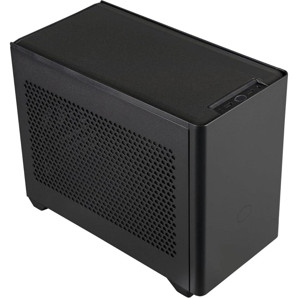 imageCooler Master NR200 MiniITX PC Case Ready Horizontal GPU Mount Designed Ready Nvidia RTX 5070 Ti  AMD RX 9070 XT SFX PSU  Ready to Install Airflow Up To 6 Fans Vented Panels DIYNR200 Black