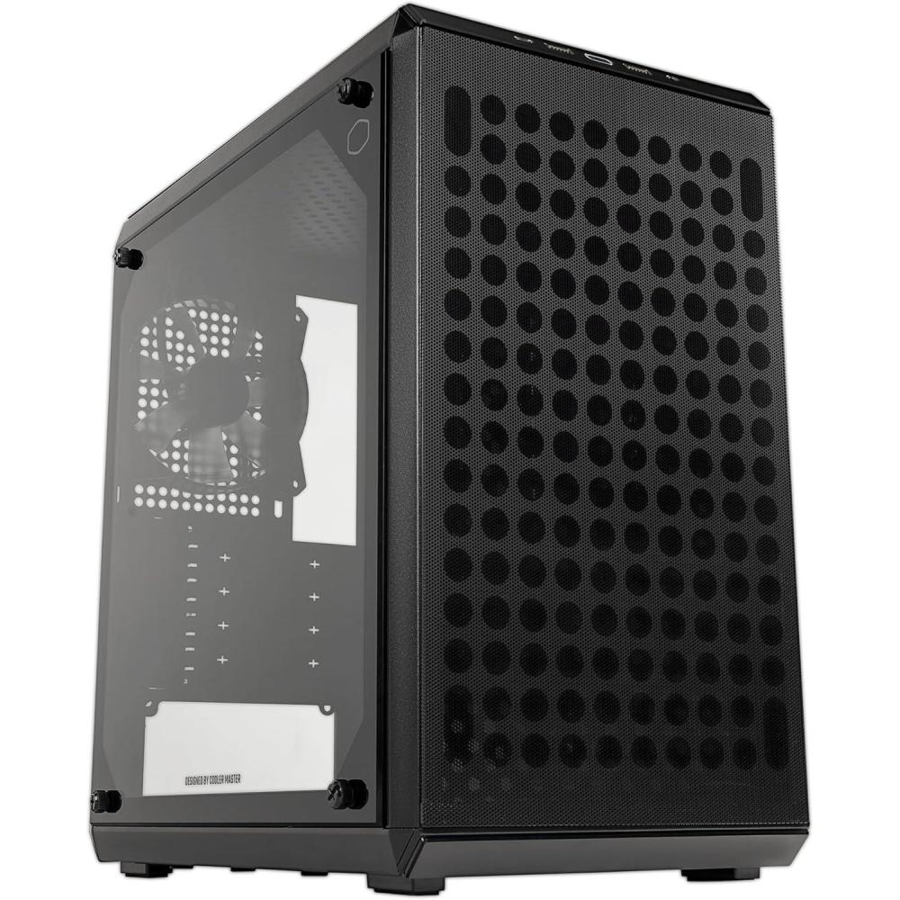 imageCooler Master Q300L V2 MicroATX Tower Magnetic Patterned Dust Filter USB 32 Gen 2x2 20GB Tempered Glass CPU Coolers Max 159mm GPU Max 360mm Fully Ventilated Airflow Q300LV2KGNNS00Q300L V2 Black