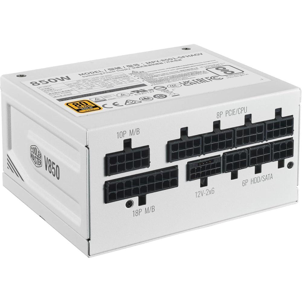 imageCooler Master V850 White SFX Gold ITX SFF Modular Power Supply 850W 80Plus Gold ATX 31  90  PCIe 51 Designed Ready Nvidia RTX 5080  AMD RX 9070 XT Customized Cable 100mm39quot 10YearV850 Gold White