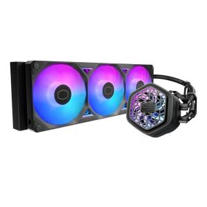 Cooler Master Atmos II 360 VRM Freeform 2.0 CPU Liquid Cooler, Dual Chamber Pump, Customizable aRGB Lighting, Quiet Operation, Easy Install, AMD Ryzen 9 AM5|4, Intel Ultra i9 LGA 1851|1700(360 Atmos II VRM)